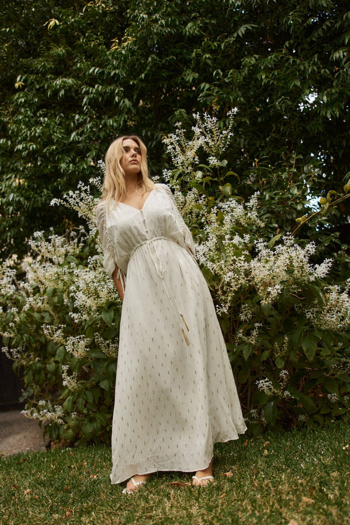 Fate and Becker Delia Batwing Dress White Gold From BoxHill