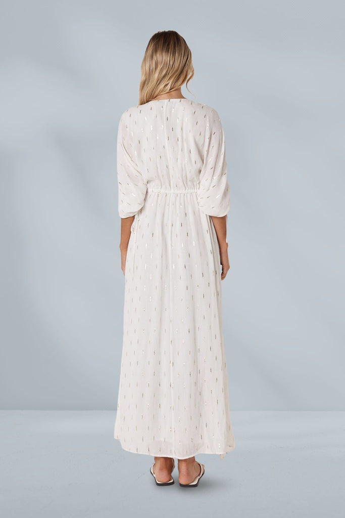 Fate and Becker Delia Batwing Dress White Gold From BoxHill