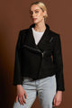 Fate and Becker Hazy Shade Biker Jacket Black Boucle From BoxHill
