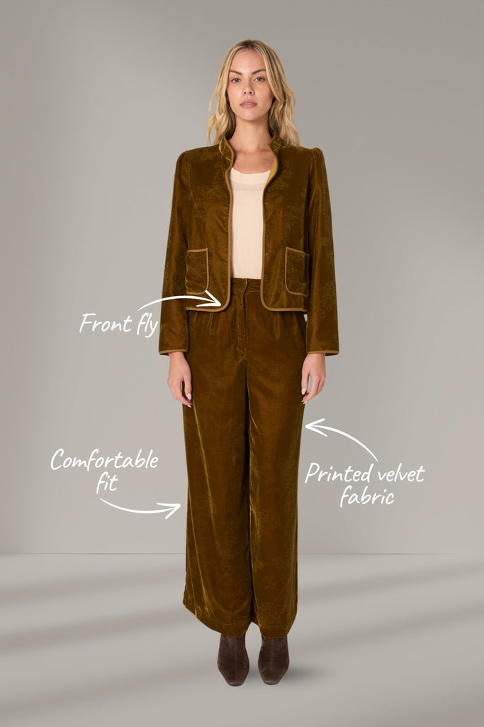 Fate and Becker Intricate Pants Gold From BoxHill