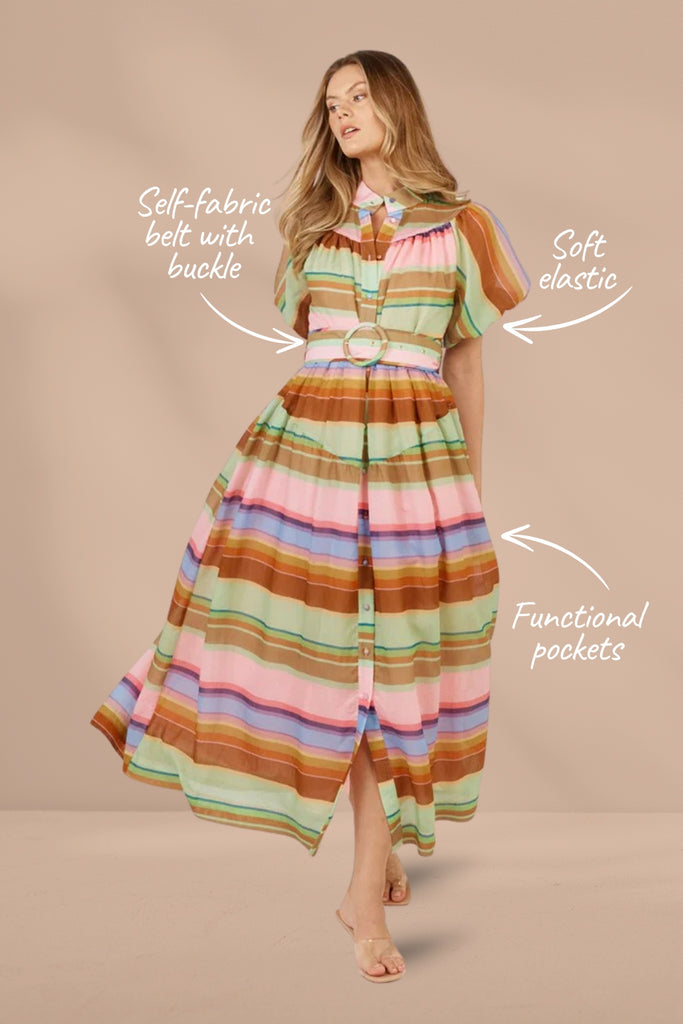 Fate and Becker Siesta Dress Stripe Multi From BoxHill