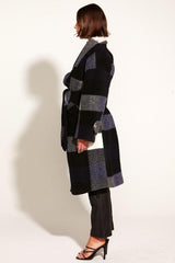 Fate and Becker Stranger Oversized Coat Navy Check From BoxHill