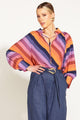 Fate and Becker Sunset Dream Long Sleeve Blouse Stripe Multi From BoxHill