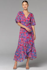 Fate and Becker Take Me Out Wrap Midi Dress Warp Floral From BoxHill