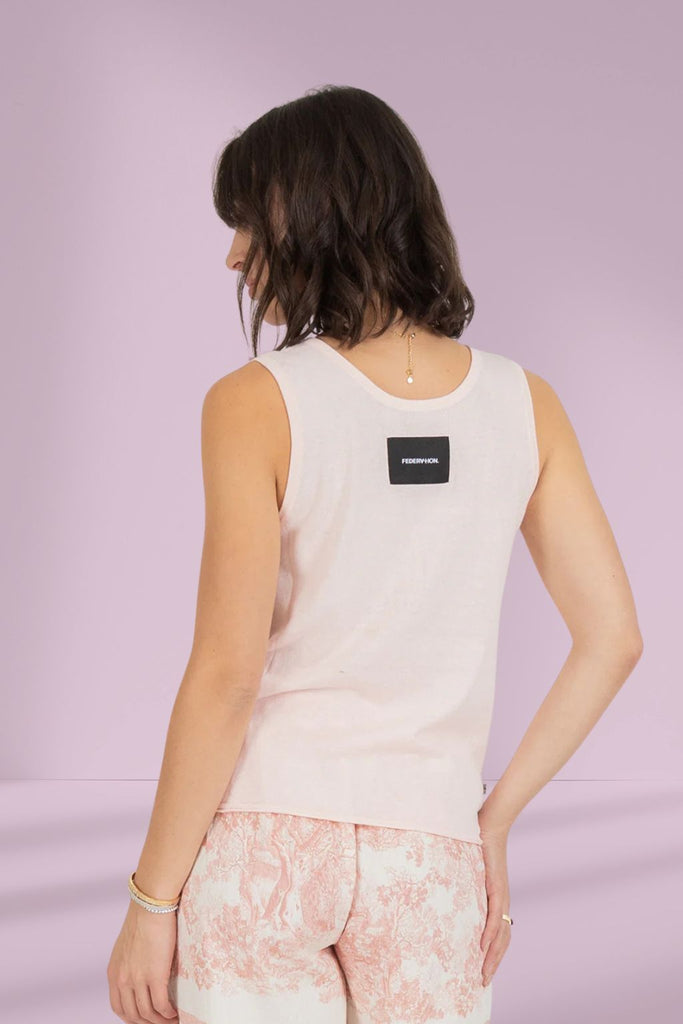 Federation Badge Knit Singlet Pink From BoxHill