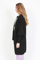 Federation Belle Long Line Cardi Black From BoxHill