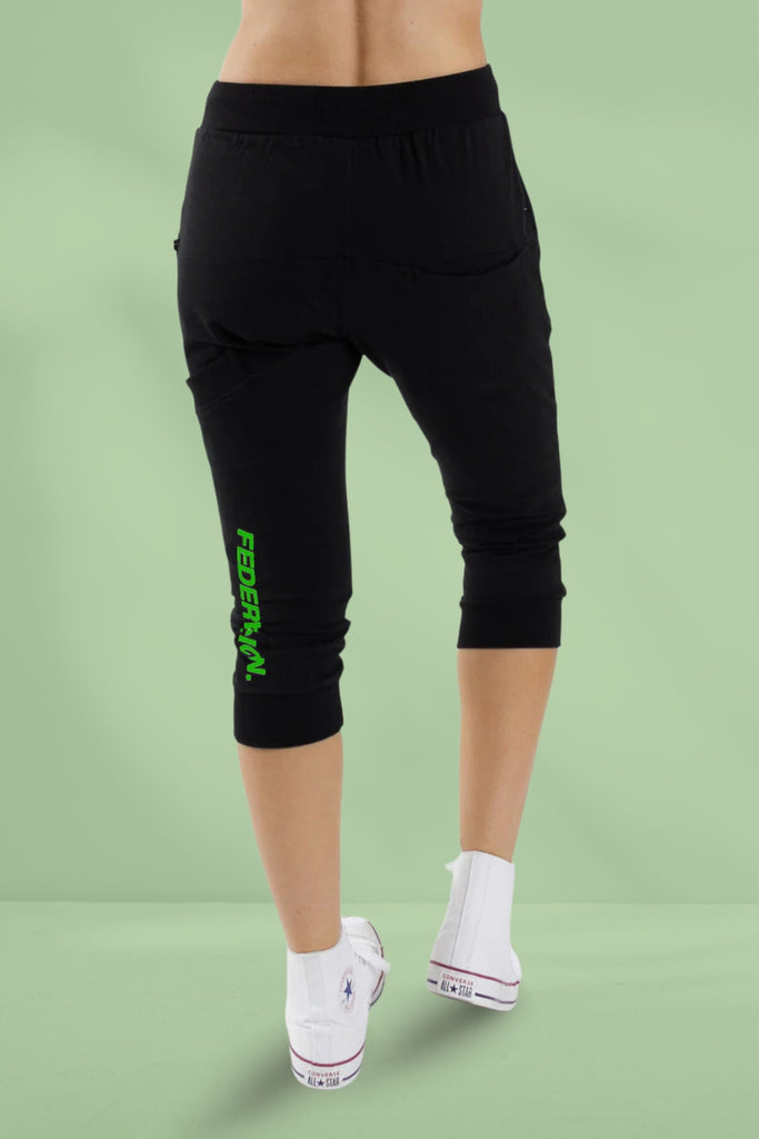 Federation Cut Trackies Staple Black Green From BoxHill