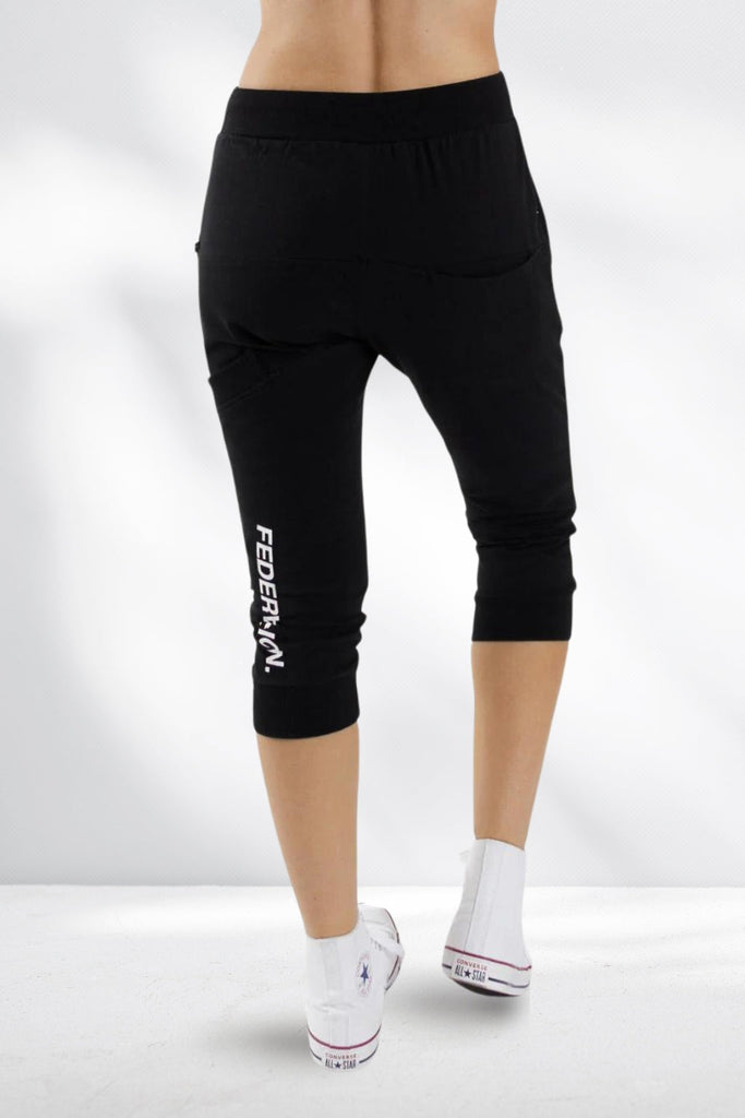 Federation Cut Trackies Staple Black White From BoxHill