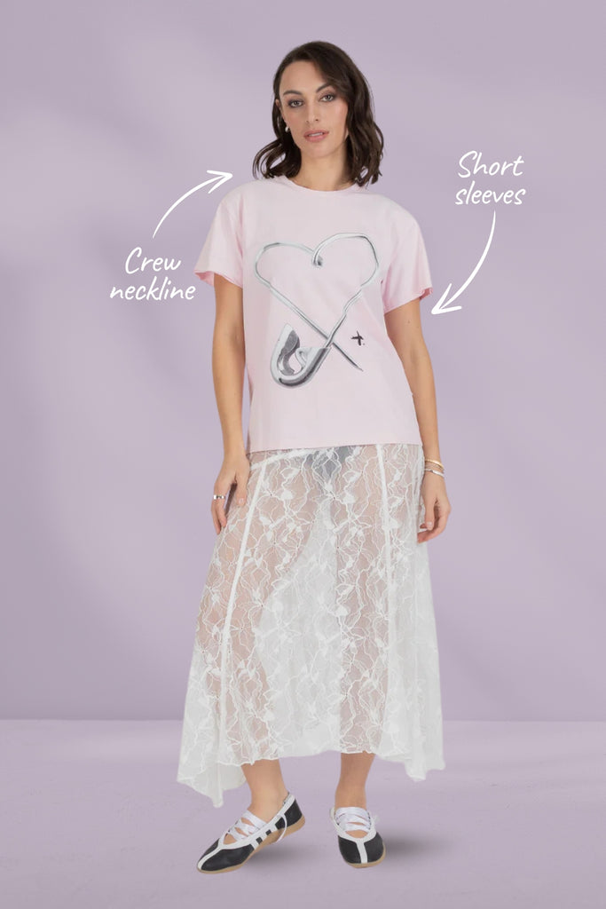 Federation Frankie Tee Pinned Heart Soft Pink From BoxHill