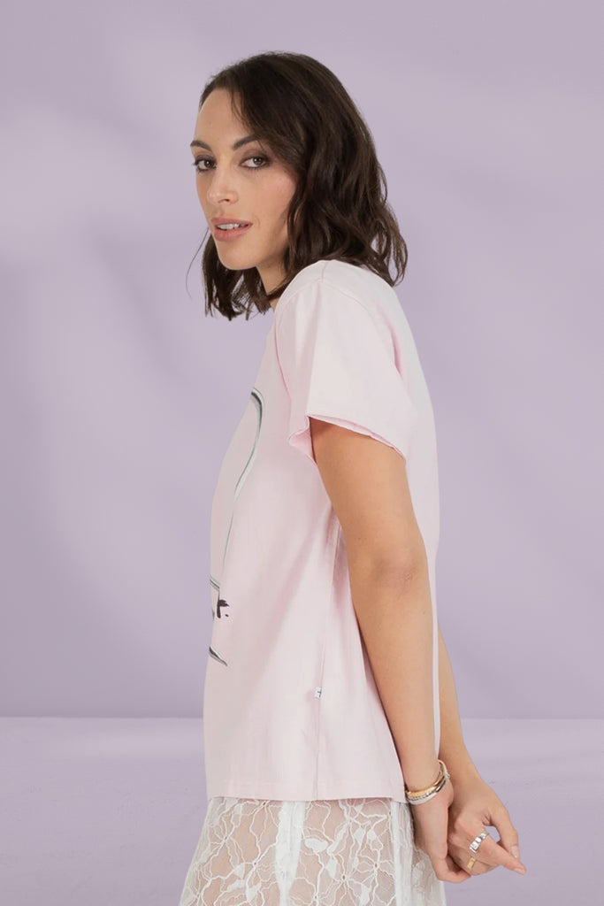 Federation Frankie Tee Pinned Heart Soft Pink From BoxHill