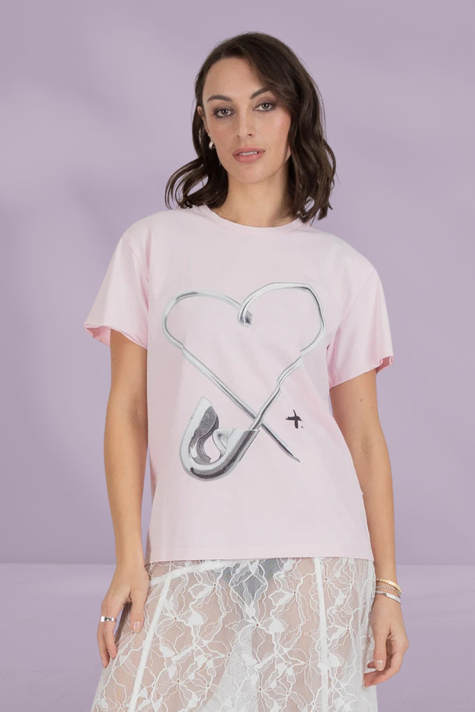 Federation Frankie Tee Pinned Heart Soft Pink From BoxHill