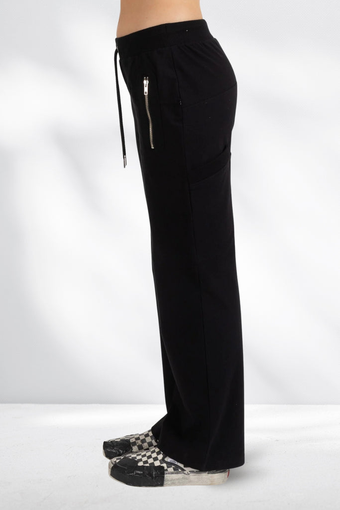 Federation Loose Leg Escape Trackies Black Silver From BoxHill