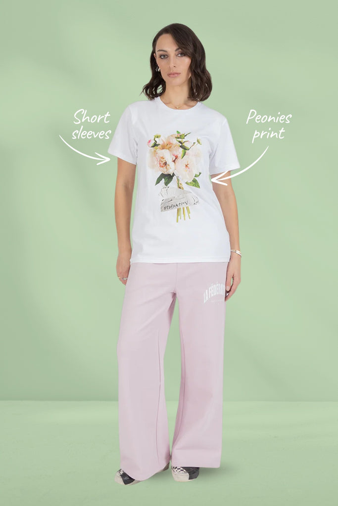 Federation Rush Tee Peony's Ducted White From BoxHill