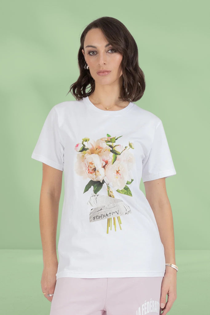 Federation Rush Tee Peony's Ducted White From BoxHill