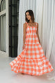 Florencia The Label Canaria Maxi Dress Orange White Check From BoxHill