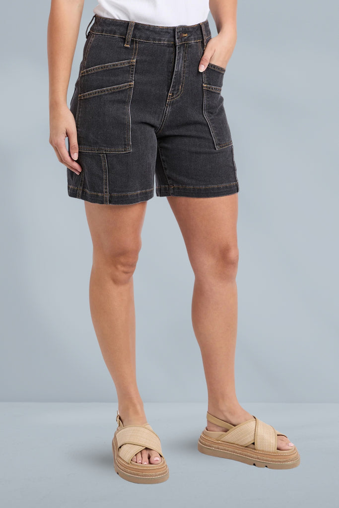 Foxwood Balmy Shorts Washed Black From BoxHill