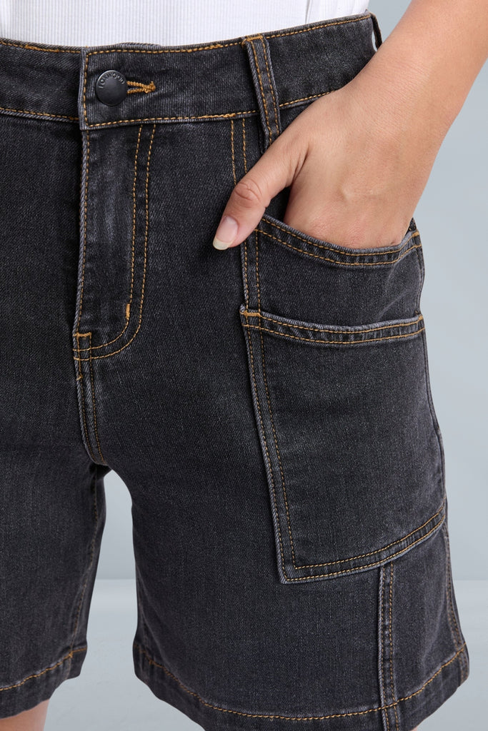 Foxwood Balmy Shorts Washed Black From BoxHill