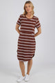 Foxwood Bay Stripe Dress Chocolate White Stripe From BoxHill