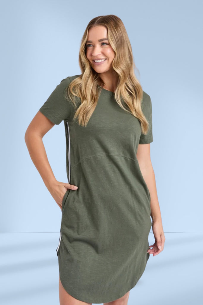 Foxwood Bay Tape Dress Khaki From BoxHill