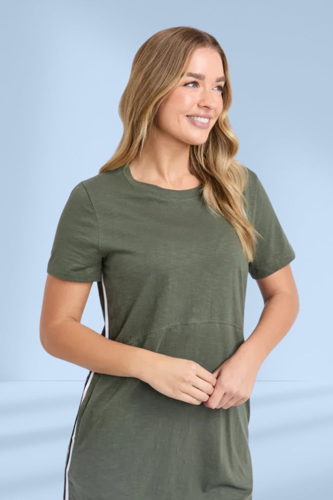 Foxwood Bay Tape Dress Khaki From BoxHill