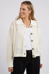 Foxwood Clover Knit Cardi Vintage White From BoxHill
