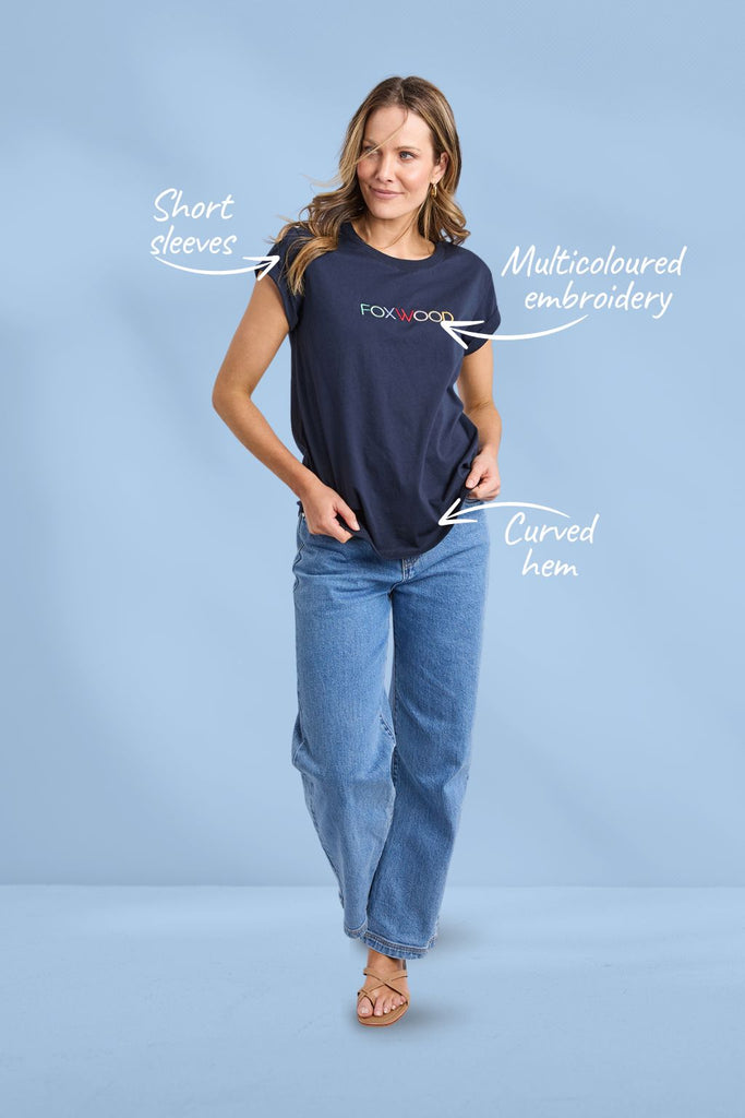 Foxwood Confetti Tee Navy From BoxHill