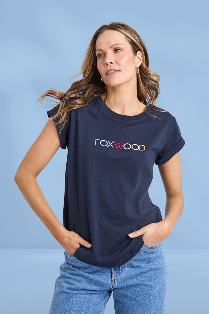 Foxwood Confetti Tee Navy From BoxHill