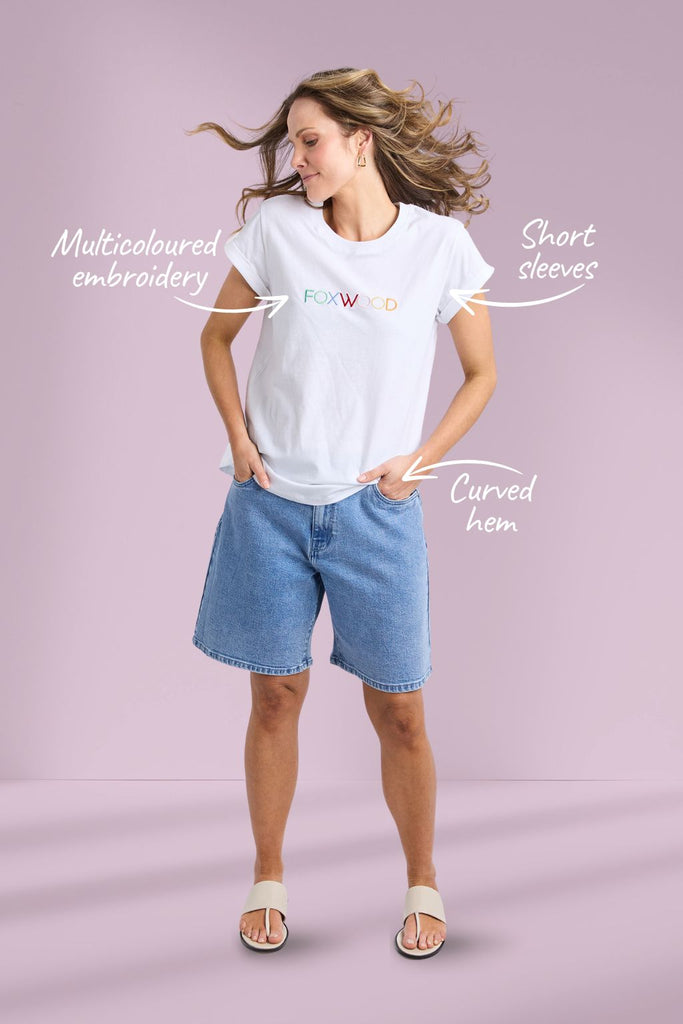 Foxwood Confetti Tee White From BoxHill