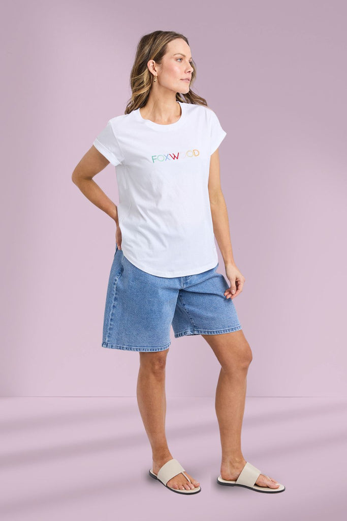 Foxwood Confetti Tee White From BoxHill