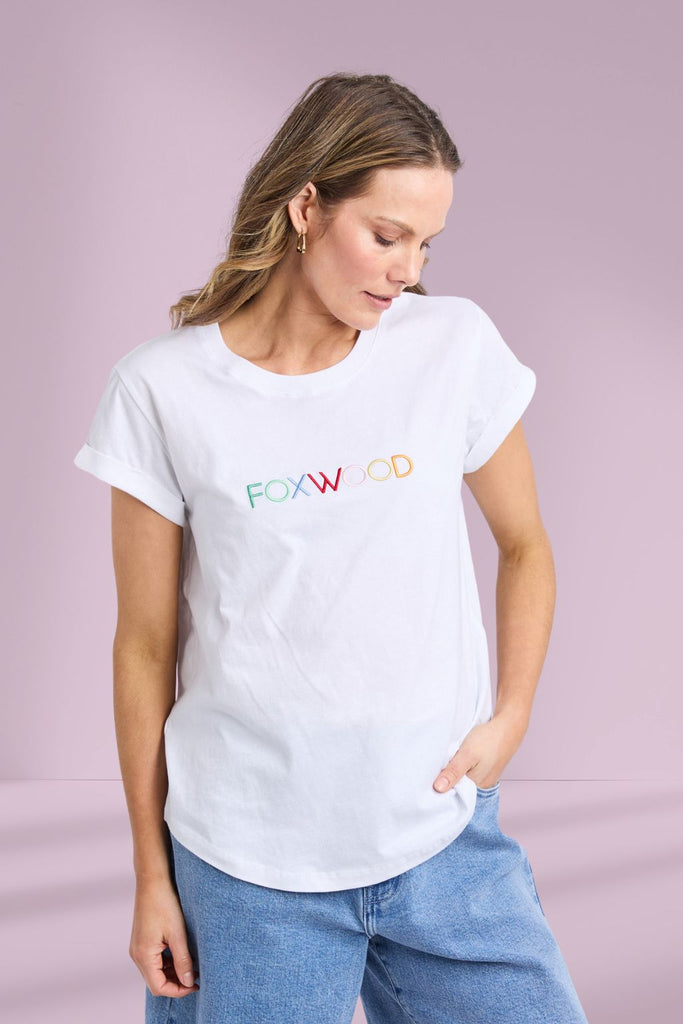 Foxwood Confetti Tee White From BoxHill