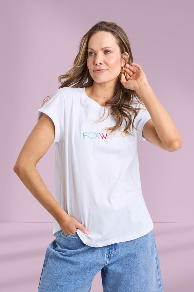 Foxwood Confetti Tee White From BoxHill