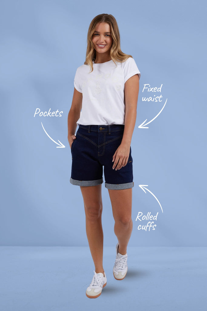 Foxwood Devi Shorts Indigo Denim From BoxHill