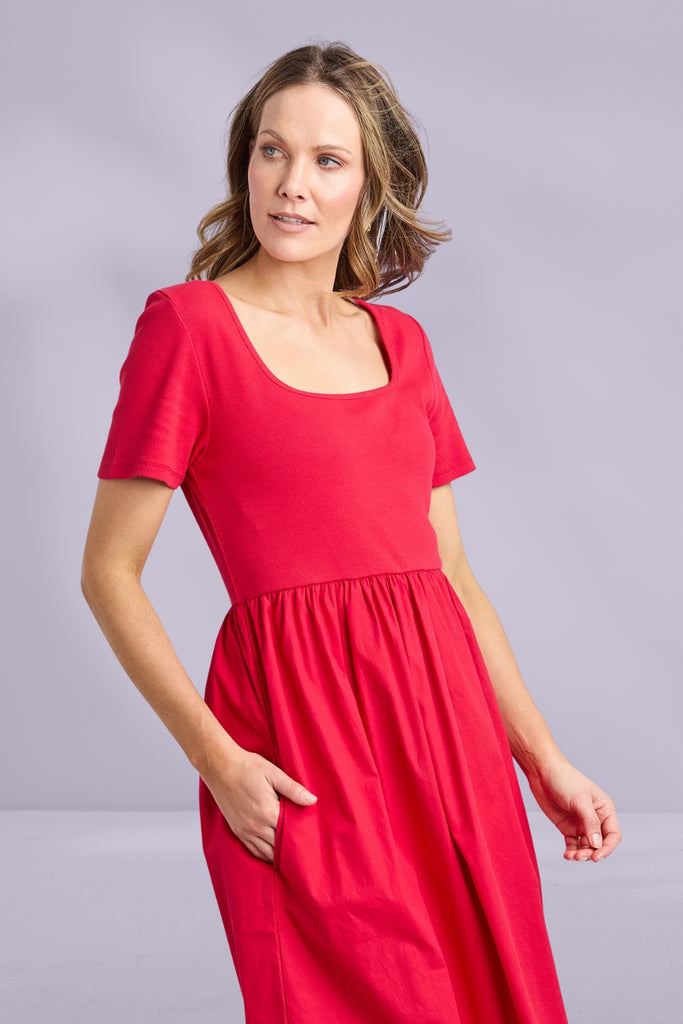 Foxwood Ella Dress Crimson From BoxHill
