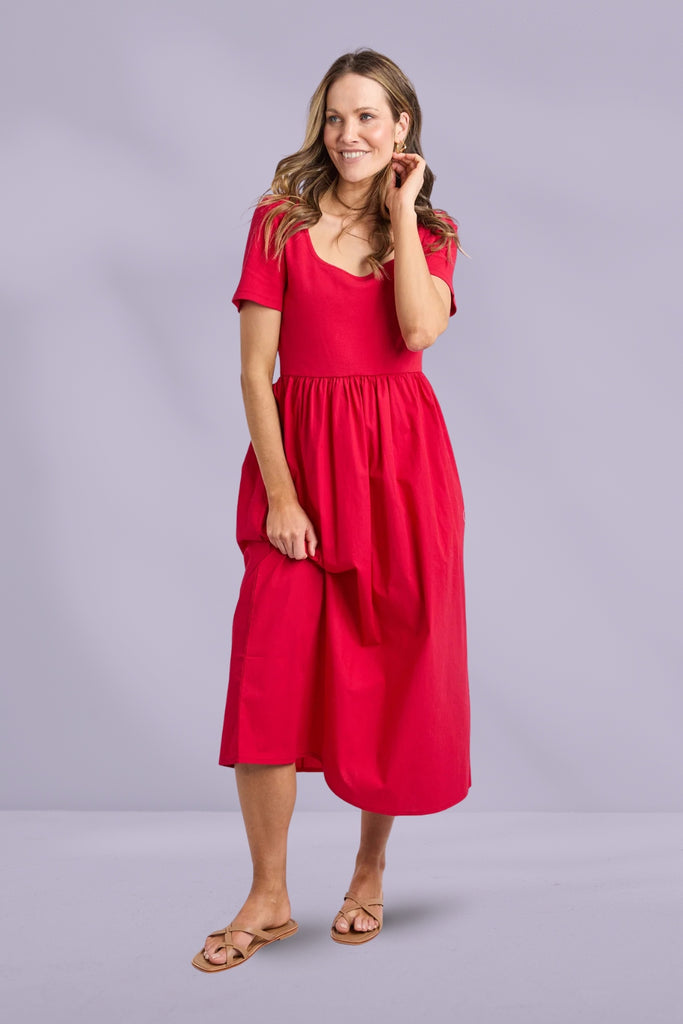 Foxwood Ella Dress Crimson From BoxHill