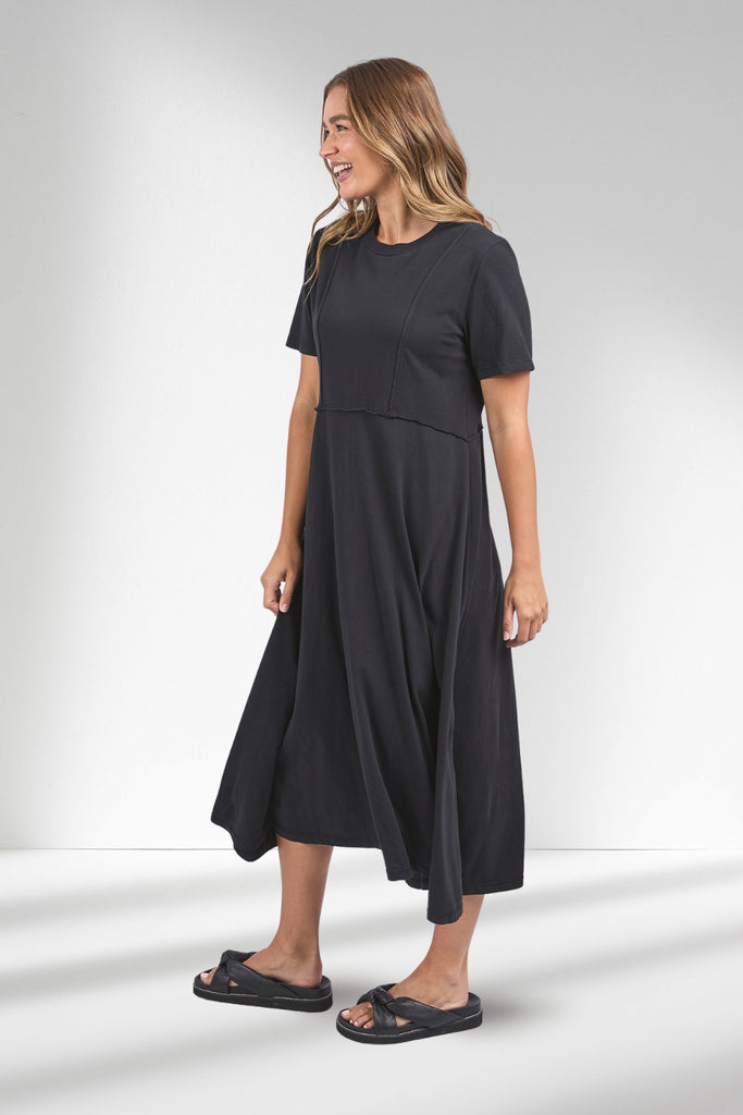 Foxwood Eva Midi Dress Washed Black From BoxHill