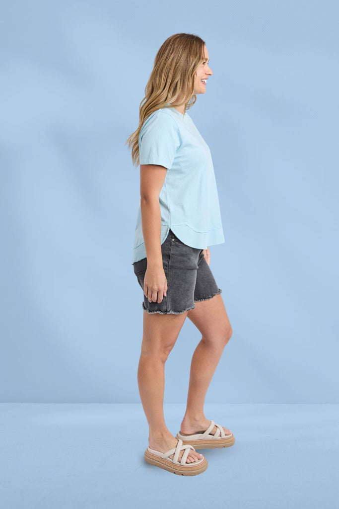 Foxwood Farrah Short Sleeve Tee Crystal Blue From BoxHill