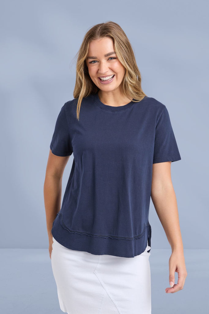 Foxwood Farrah Short Sleeve Tee Dark Sapphire From BoxHill