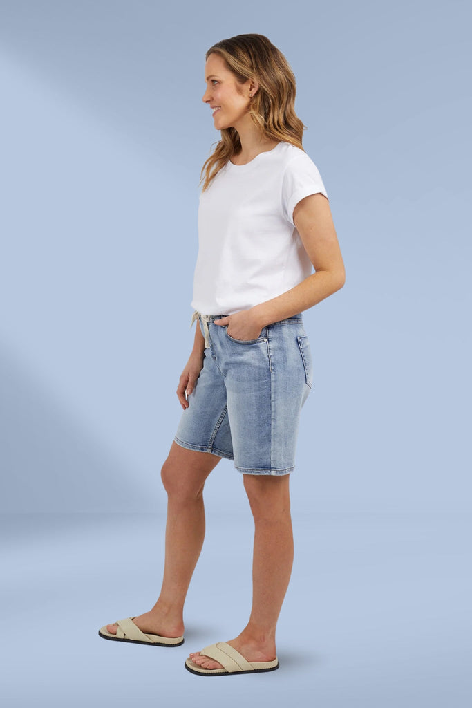 Foxwood Gabby Bermuda Shorts Mid Blue From BoxHill