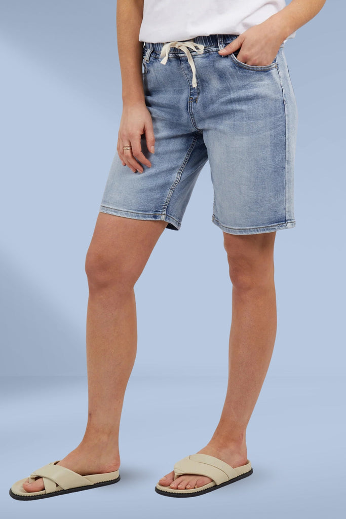 Foxwood Gabby Bermuda Shorts Mid Blue From BoxHill