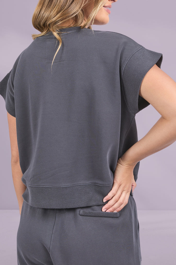 Foxwood Hustler Tee Charcoal From BoxHill