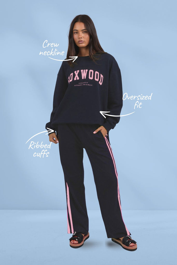 PRE-ORDER Foxwood Interval Neon Pink Crew Navy From BoxHill