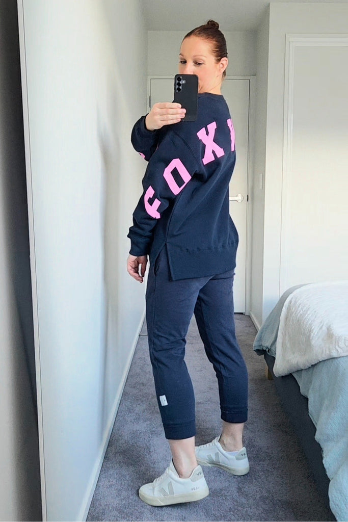 Foxwood Interval Neon Pink Crew Navy From BoxHill