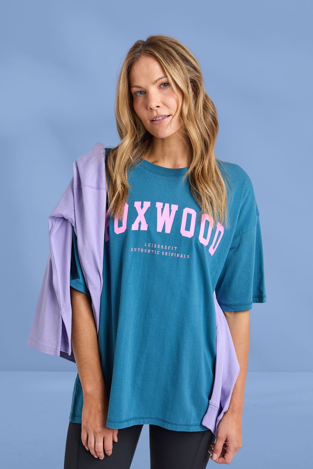 Foxwood Interval Tee Ocean with Neon Pink Foxwood