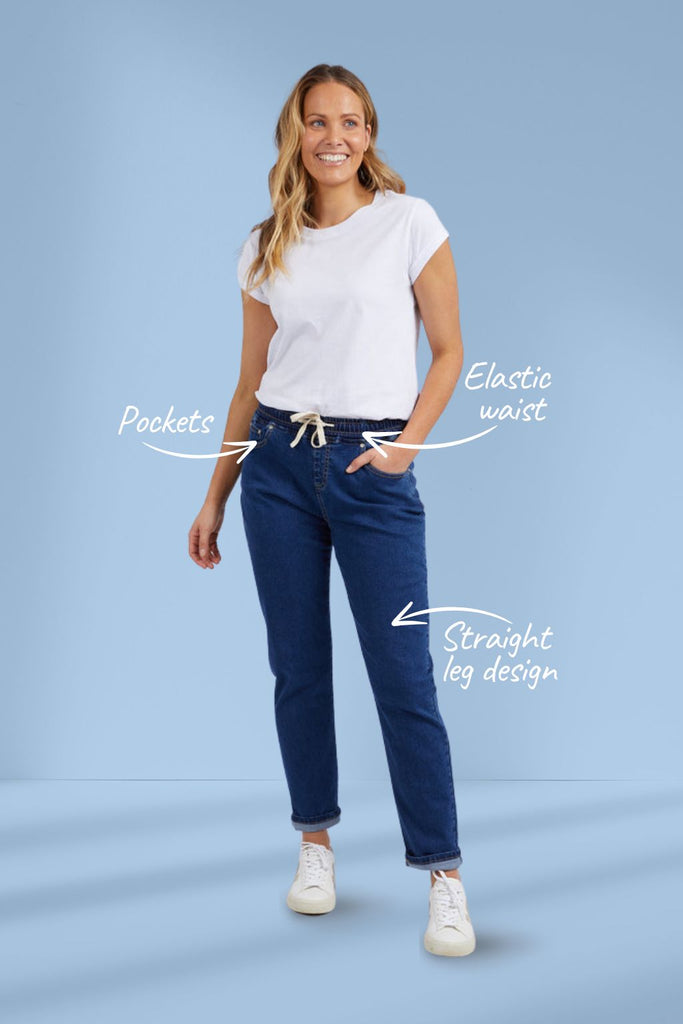 Foxwood Juliette Jogger Jeans Dark Blue From BoxHill