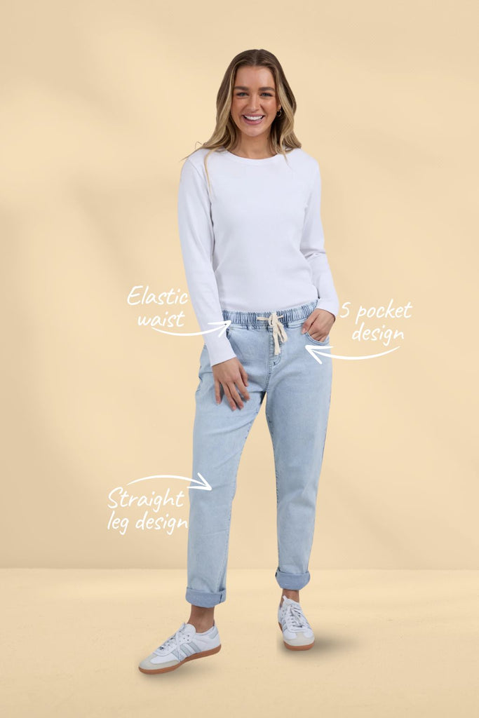 Foxwood Juliette Jogger Jeans Vintage Pale Blue From BoxHill