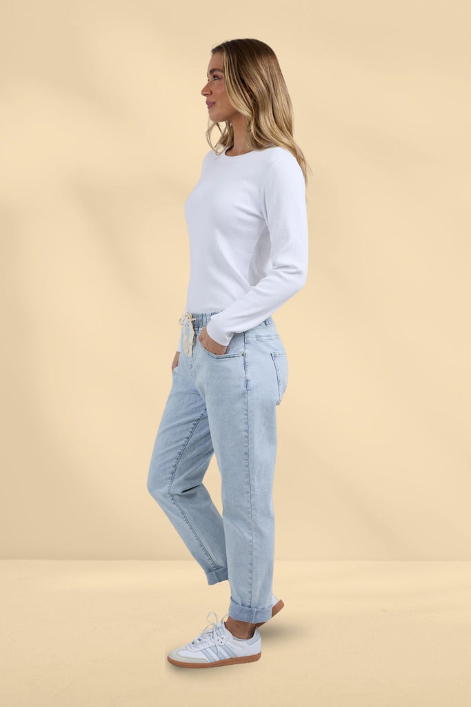 Foxwood Juliette Jogger Jeans Vintage Pale Blue From BoxHill