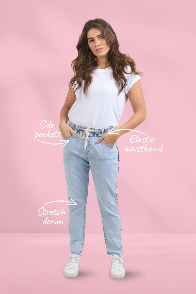 Foxwood Juliette Taped Joggers Vintage Pale Blue From BoxHill