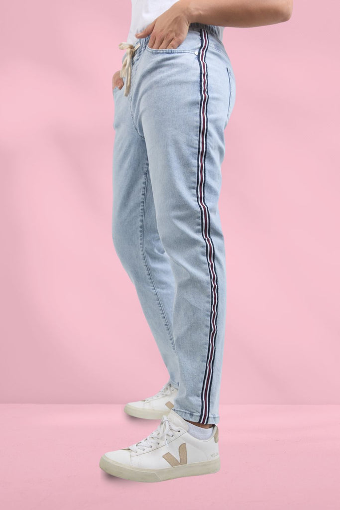 Foxwood Juliette Taped Joggers Vintage Pale Blue From BoxHill