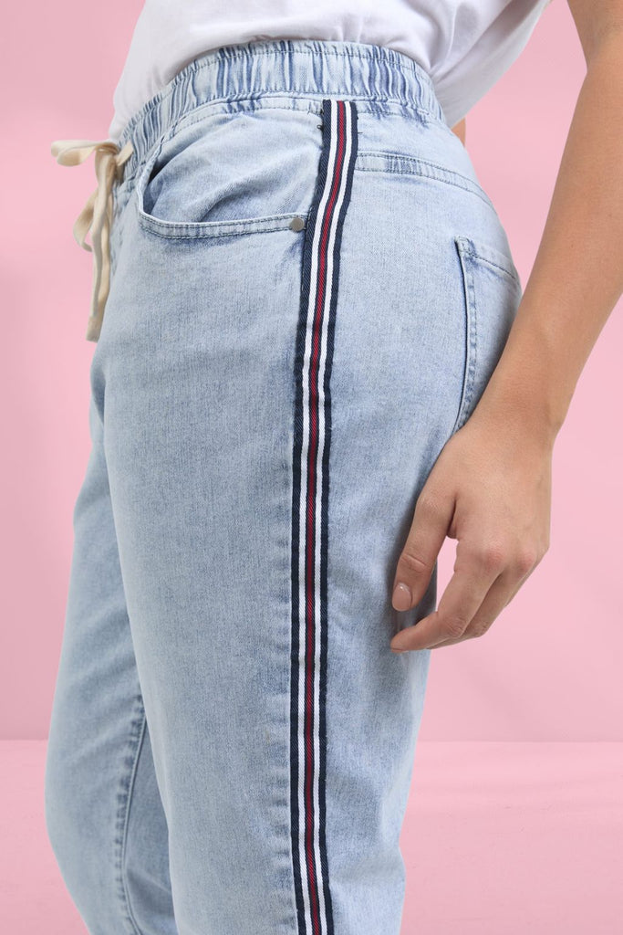 Foxwood Juliette Taped Joggers Vintage Pale Blue From BoxHill