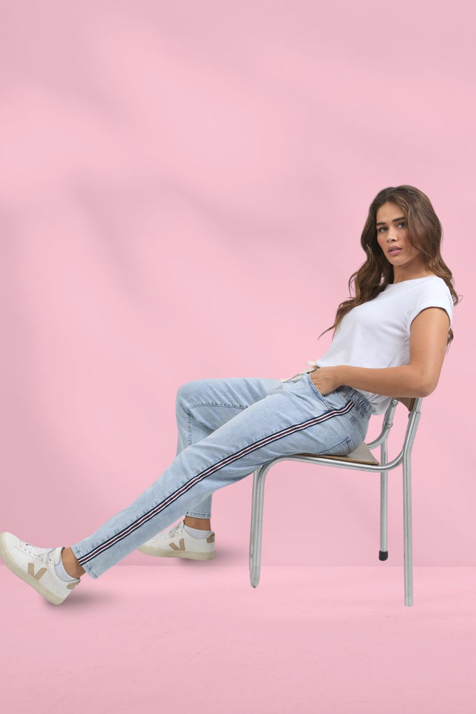Foxwood Juliette Taped Joggers Vintage Pale Blue From BoxHill